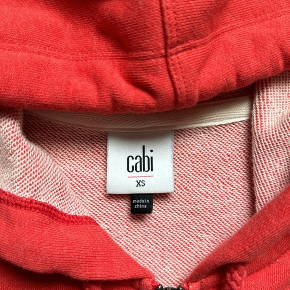 CAbi Tangerine Deluxe Pom Zip Up Balloon Sleeve Hoodie Size XS - Picture 4 of 6